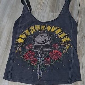 Affliction corset style tank top